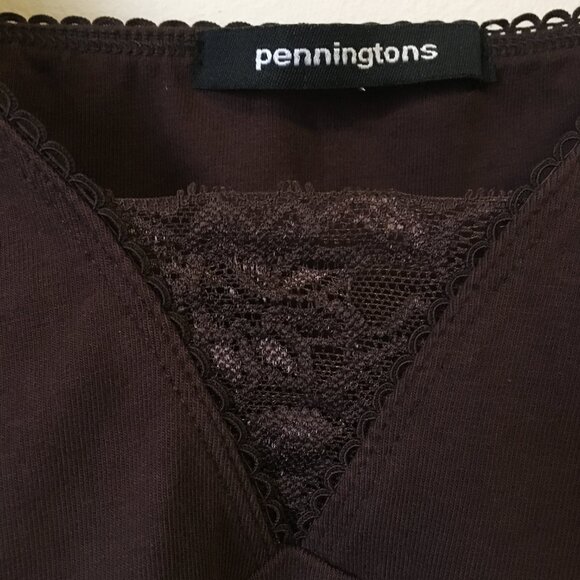 Y2K Brown Cotton Lace Hem and Bust Bodycon Cami - Picture 10 of 15